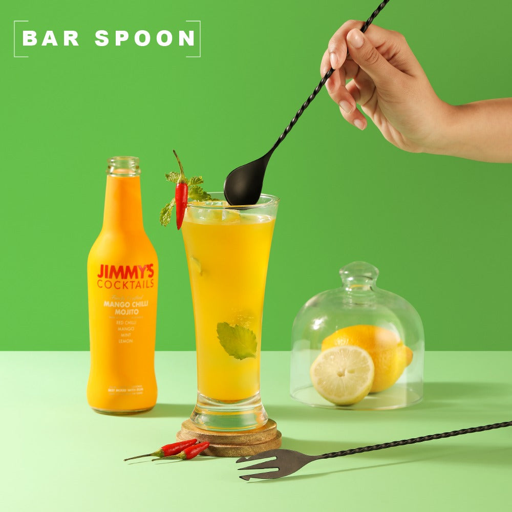 Bar Spoon and Fork | Matte Black | Bar Box